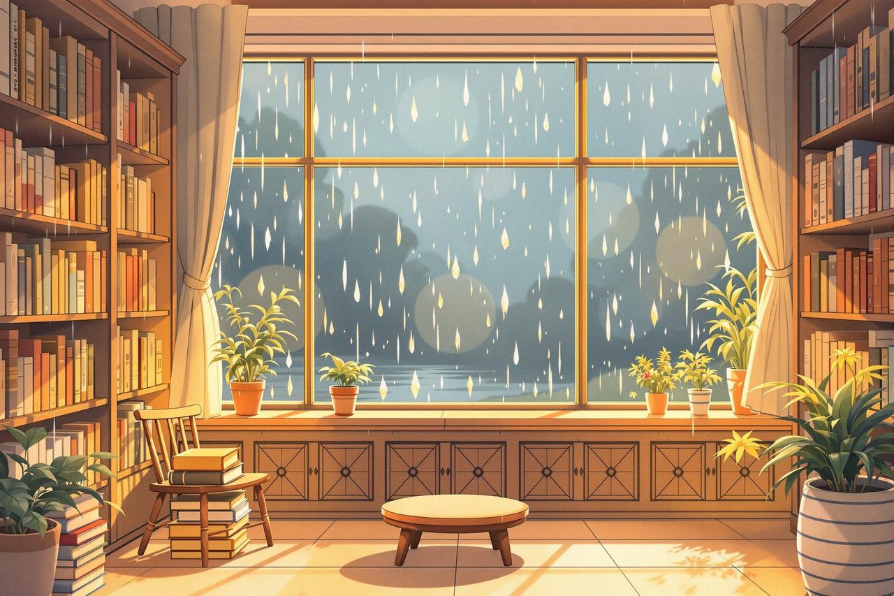 雨天的图书馆 - ai小短剧作品